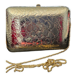 LISETTE Vintage Gold Textured Clutch One Size